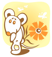 mouse and flower
