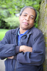 Fototapeta premium African american male in the forest.
