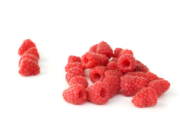 fresh raspberry on white background