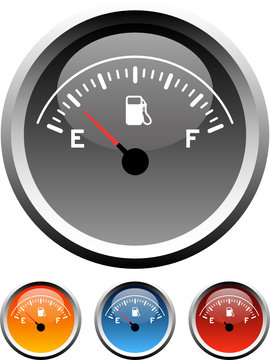 Dashboard gas gauge icons in 4 colors