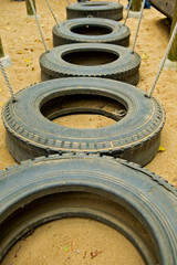 Line of tyres