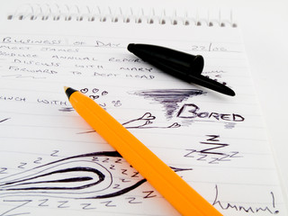 Doodle Sketch Lined Work Business Notepad With Bored Drawings an