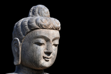 Fototapeta na wymiar head of a stone bodhisattva