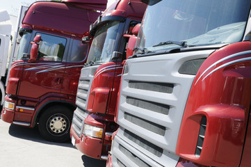 red trucks convoy