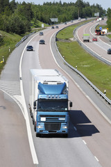 truck haulage on busy highway