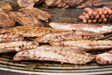 barbacoa con carne de cerdo