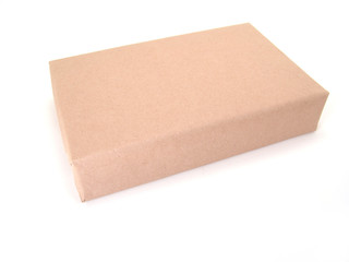 box wrapped in shipping paper