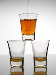 Three shots of whisky