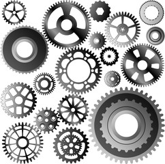 set of gear wheels vector