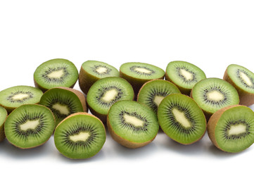 slice kiwi on white background