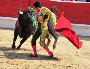 Fotobehang Stierenvechten Matador &amp  Bull