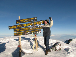 The trekker on Kilimanjaro