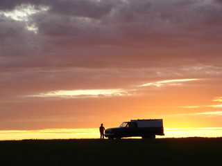  Old vehicle at sunset