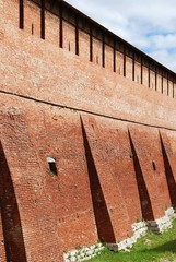 Wall of old fortress in Kolomna town near Moscow