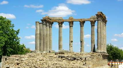 Roman temple in the old city of &Eacute;vora, Portugal.