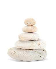 Fototapeta na wymiar Zen stones on white