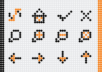 Internet icons set with black and orange