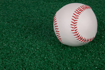 Baseball on grass