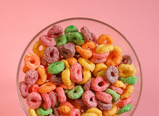 Pink cereal bowl