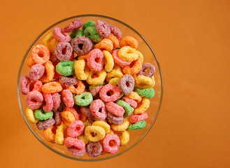 Colourful breakfast cereal