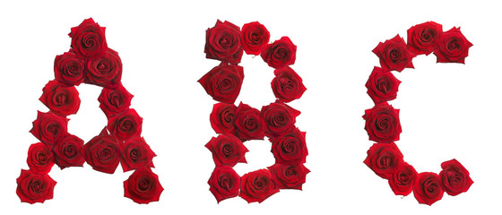 Alphabet series roses letters ABC