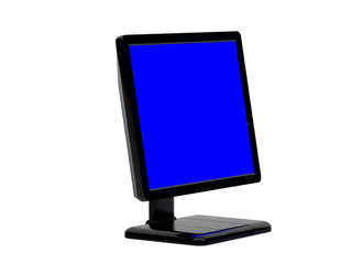 monitor with the blue screen