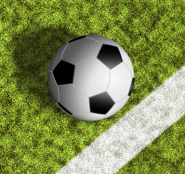Bal&oacute;n de f&uacute;tbol cruzando la l&iacute;nea