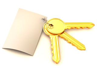 Three keys with note.