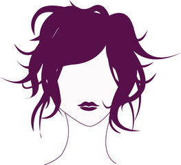 tête décoiffée violette