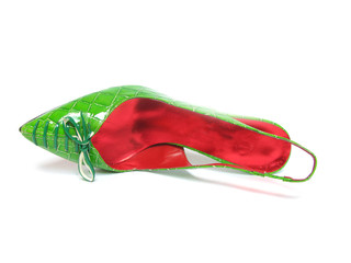 Shoe red and green