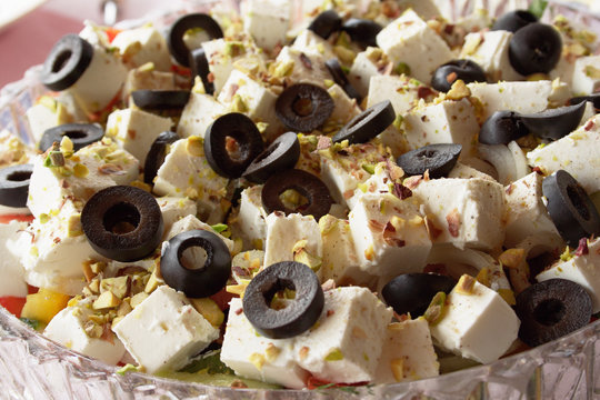 Salad with olives and cheese