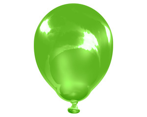 Single reflective green balloon