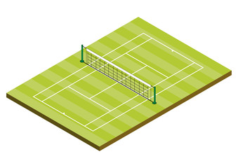 Isometric tennis court - Grass surface