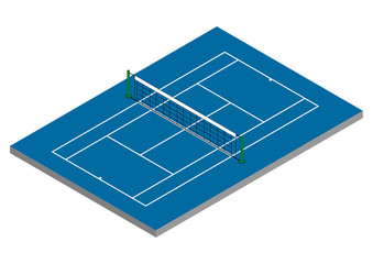 Isometric Hard Surface Tennis Court