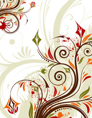 Grunge flower background, element for design, vector