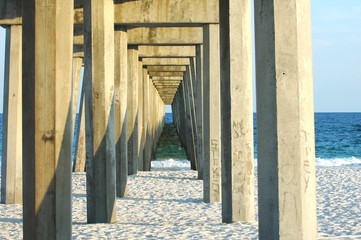 underside of a pier
