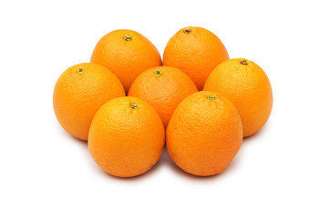 Group of oranges isolated on the white