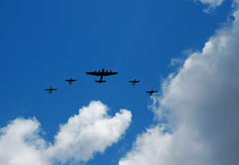 Old bomber and fighter planes