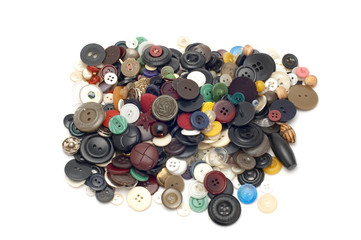 colored button on white