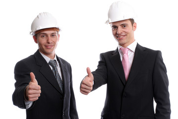 Business team, showing thumbs up
