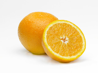 Whole and sliced orange