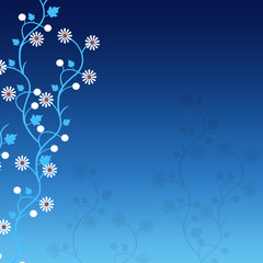 Hintergrund Blau mit Blüten