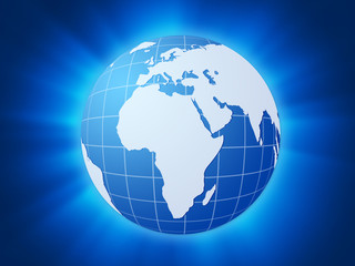 blue world globe background