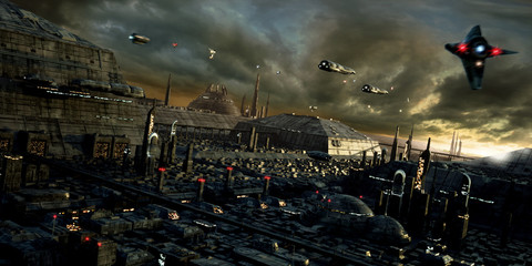 Science-fiction city and landscape © BBB3