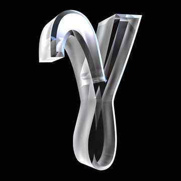 Gamma symbol in glass (3d)