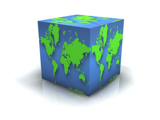 Planète Terre Cube 3D 