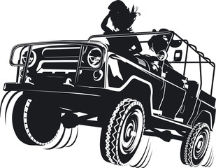 Vector  jeep detailed silhouette © Mechanik