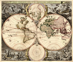 Fototapeta na wymiar Antique mapa świata