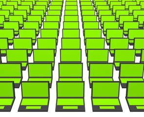 Obraz premium Many Computer Notebooks