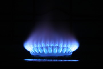 Blue flame of gas